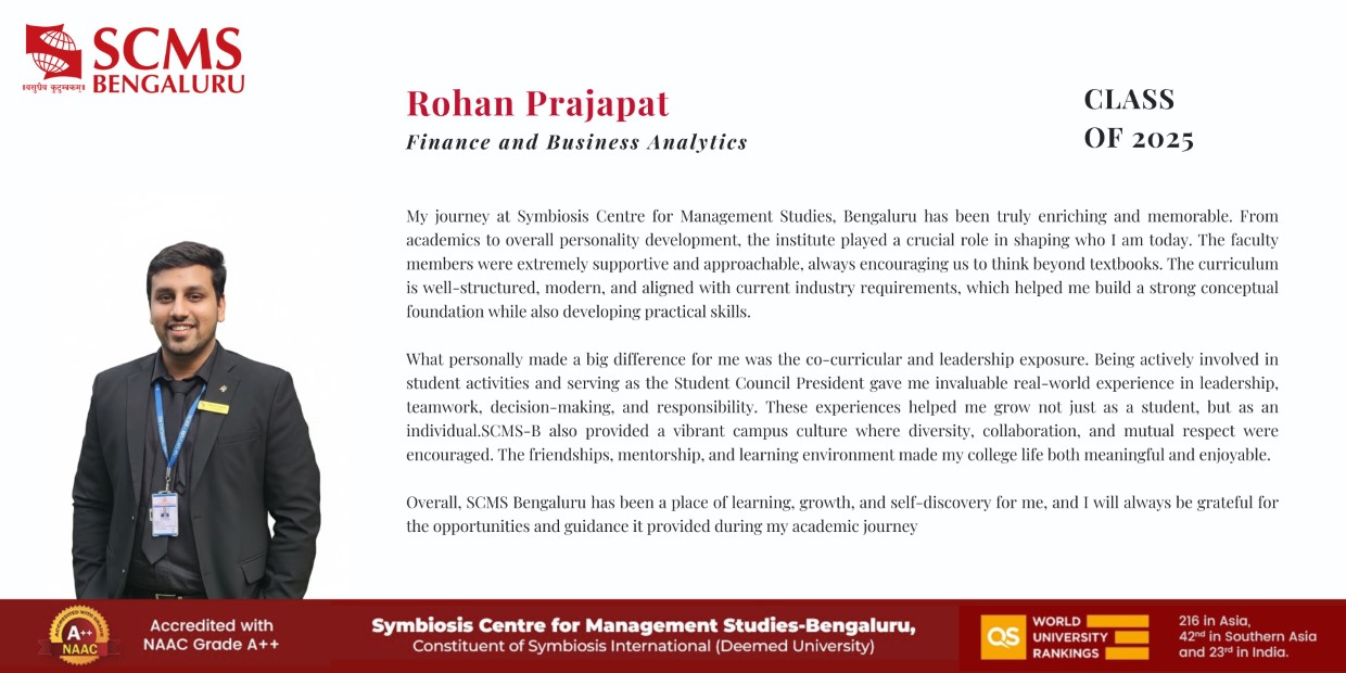 Student Testimonials | SCMS Bengalore