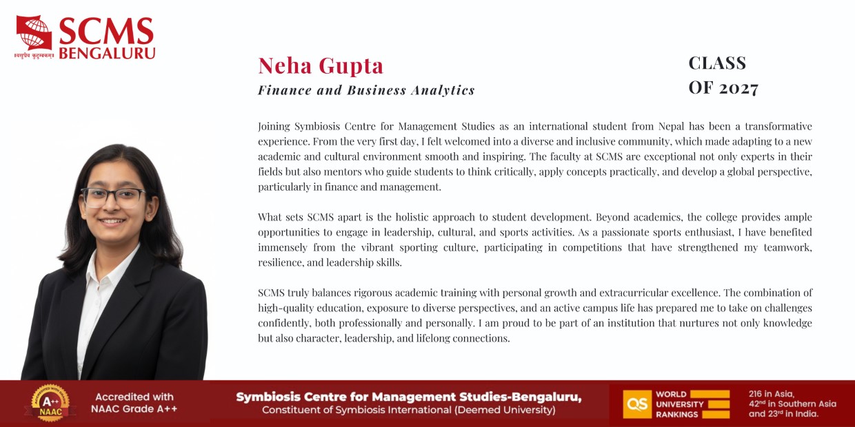 Student Testimonials | SCMS Bengalore